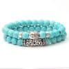 Volcanic Stone Tiger Eye Stone Turquoise Men's Fashion Bracelet Couple
