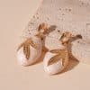 Vintage Dripping Oil Leaves Water Drop Geometry Earrings