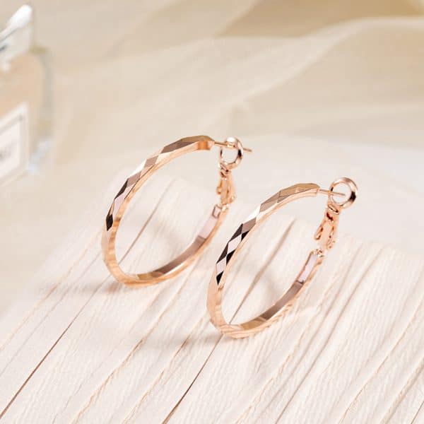 925 Sterling Silver Lace Laser Pattern Circle Earrings