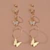 Diamond set earrings with fresh and exquisite butterfly combination
