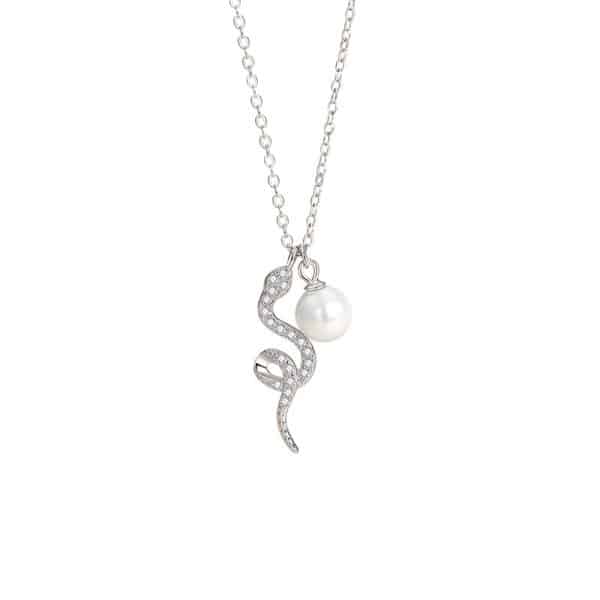 White Gold Color Rose Gold Necklace