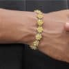 Blue Full Diamond Lotus Bracelet For Men's Hip Hop Dopamine Colored Tennis Chain