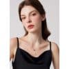 Women's Simple 999 Sterling Silver Double Ring Necklace