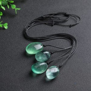 Natural Crystal Stone Green Fluorite Necklace