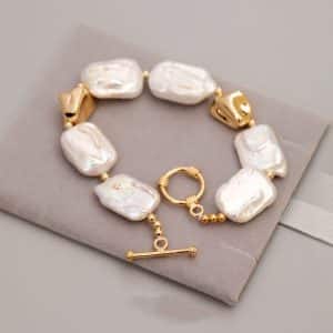 Vintage Stone Square Baroque Pearl Jewelry