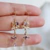 Micro-set Zirconium Diamond Temperament Sparkly Silver Needle Earrings