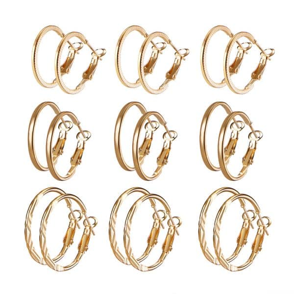 Korean Retro Earrings Set Fashion Ear Ring 9 Pairs Combination Set Ear Rings