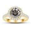 1 Karat 65mm Color Moissanite Ring Gold Ring Shank S925 Sterling Silver Moissanite