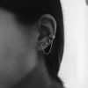 Fashion Simple Moon Round Alloy Chain Earrings Ear Clips Retro 3-Piece Female Set