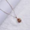 Water Drop Rose Gold Rhinestone Elegant Pink Color Necklace