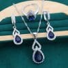 Zircon Inlaid Water Drop Jewelry Earring Ring Necklace