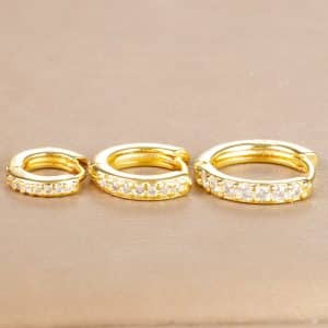 Zircon Circle Earrings Female Niche Exquisite 3-piece Set