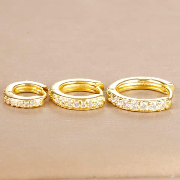 Zircon Circle Earrings Female Niche Exquisite 3-piece Set