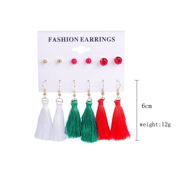 Christmas Stud Earrings Diamond Snowflake Set
