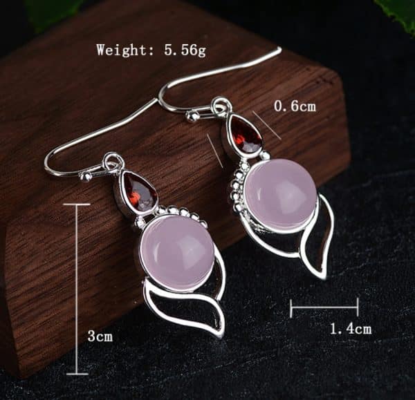 Hibiscus Stone  Crystal Earrings Drop Pear-shaped Earrings
