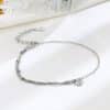 Simple S925 Sterling Silver All-match Heart Double-layer Bracelet