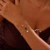 French Elegant Square Zircon Minimalist Titanium Steel Bracelet Does Not Fade