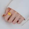 Yellow Diamond Butterfly Ring Fashion Personality All-match High Sense Ring Female