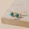 Simple All-match Titanium Steel Turquoise Collarbone Necklace Set