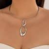 European And American Simple Minority Fashion Golden Versatile Advanced Glossy Spring Open Necklace