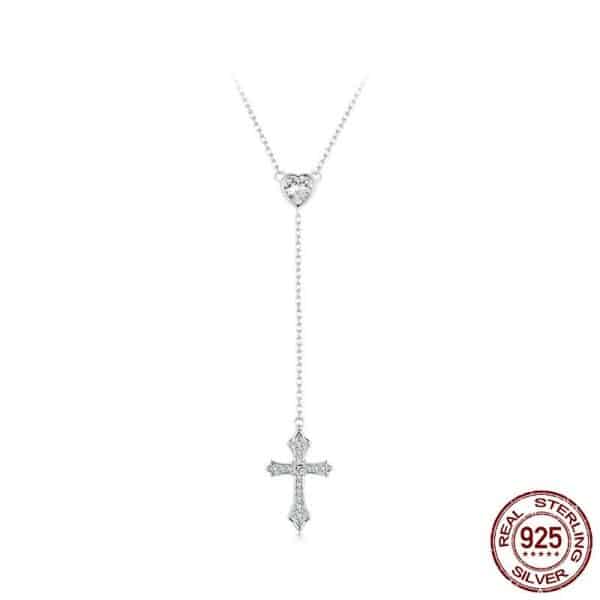 Simple V-neck Love Cross Necklace