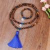 Tiger Eye Stone Bead Necklace Handmade Buddha Head Yoga