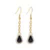 Gold Diamond Water Drop Stainless Steel Eardrop Women's
