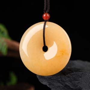 Jinsi Jade Peace Buckle Safe Gobi Jade Topaz Men's And Women's Necklace
