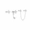 925 Sterling Silver Butterfly Star Devil's Eye Set With Diamond Earrings