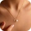 Stainless Steel 26 Letter Double Pendant Necklace