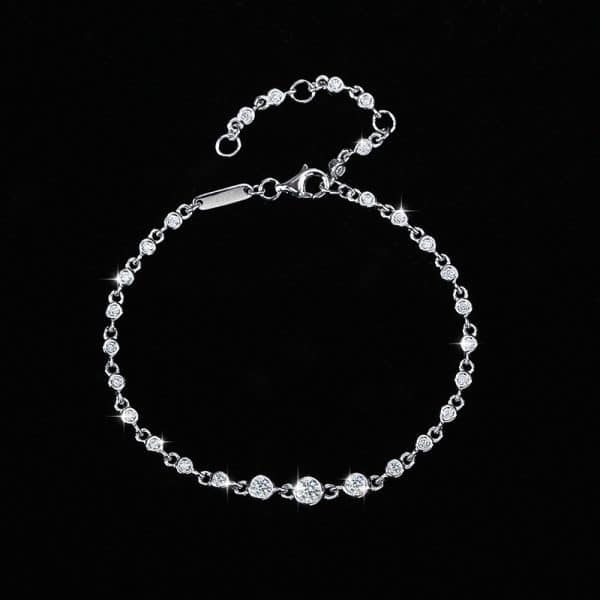 18 Gold Plated Diamond S925 Sterling Silver Bracelet