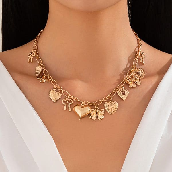 Clavicle Heart-shaped Metal Fashion Women's Necklace