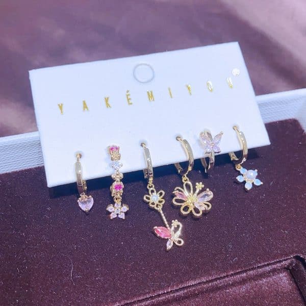 Women's Fashion Exquisite Flower Earring Set