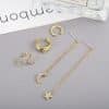 Star And Moon Rhinestone Tassel Earring Set 5 Piece Set