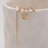 Personality Design Feeling Earrings Inlaid Diamond Awn Star Ear Bone Clip Set Female, Fashion Butterfly Tassel Earrings