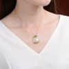 Inlaid Natural Hetian Jade Retro Stylish Pendant Chinese Style Necklace