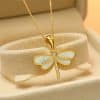 Cold Style Gold Dragonfly Opal Necklace