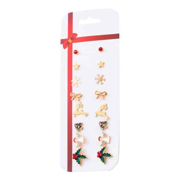 Christmas Earring Set Christmas Snowflake Old Man Bell Ornament