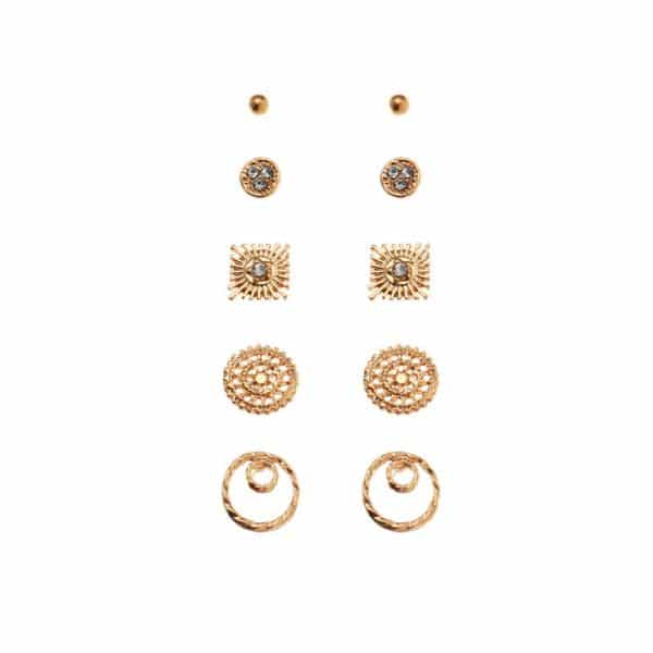 Fashion Personality Geometric Earrings 5 Pairs Set