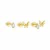 925 Sterling Silver Butterfly Star Devil's Eye Set With Diamond Earrings