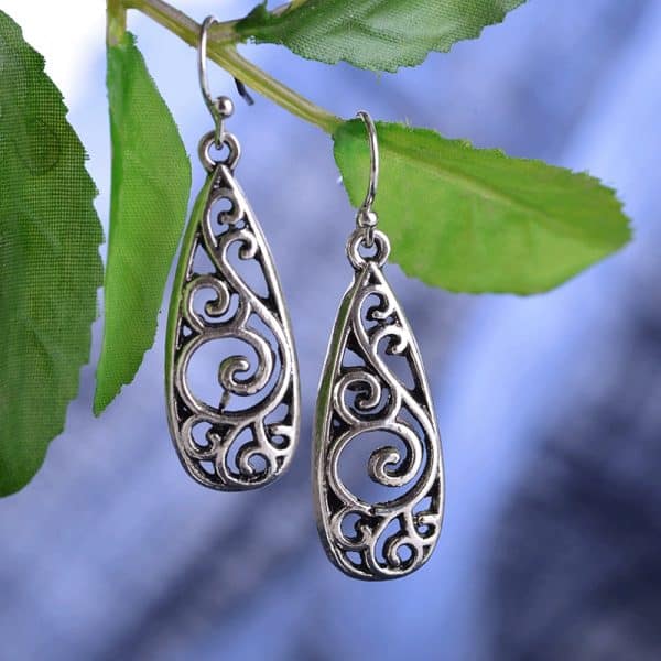 Ethnic Style Water Drop Hollow Pattern Earrings