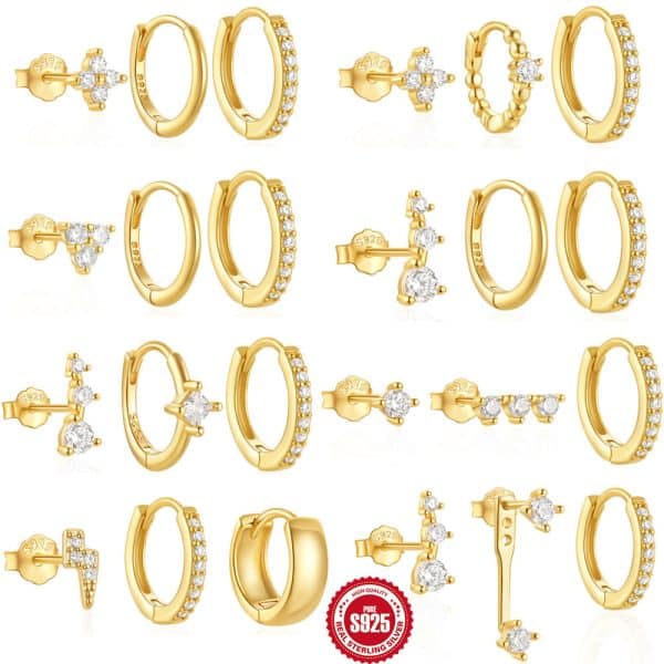 S925 Sterling Silver Classic Ear Ring High-end Temperament Earrings Women's Set