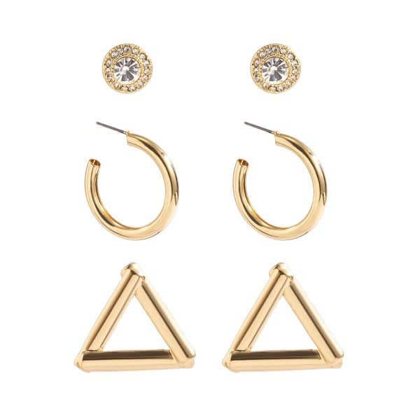 Mix And Match Simple Geometric C-shaped Half Hoop Earrings Set