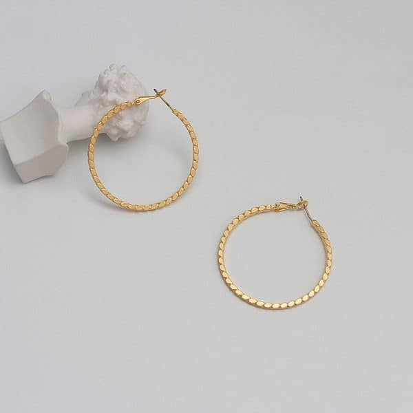 Women's Fashion Circle Alloy Matte Gold Earrings