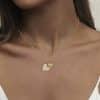 18K Real Gold Plating Letter In White Fritillary Advanced Cold Style Female Clavicle Chain