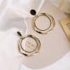 Women's Silver Needle Irregular Ring Circle Vintage Earrings