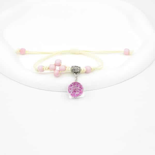 Glass Dried Flower Bracelet Real Flower Lace Flower