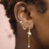 Zircon Chain Stud 925 Silver Pin Earrings Set