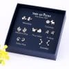 Fashion 925 Silver Needle Asymmetrical Earrings Gift Set