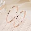 925 Sterling Silver Lace Laser Pattern Circle Earrings